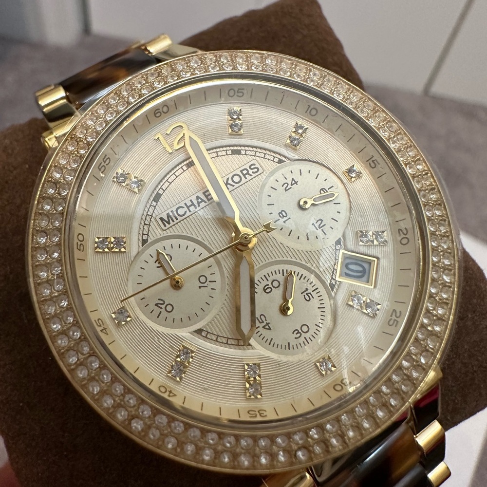 Michael Kors Gold Watch with Crystal Accents - Brand New